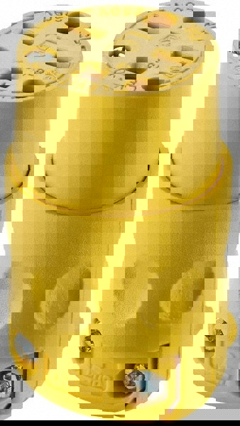 Straight Blade Connector: Commercial, 6-15R, 250VAC, Yellow